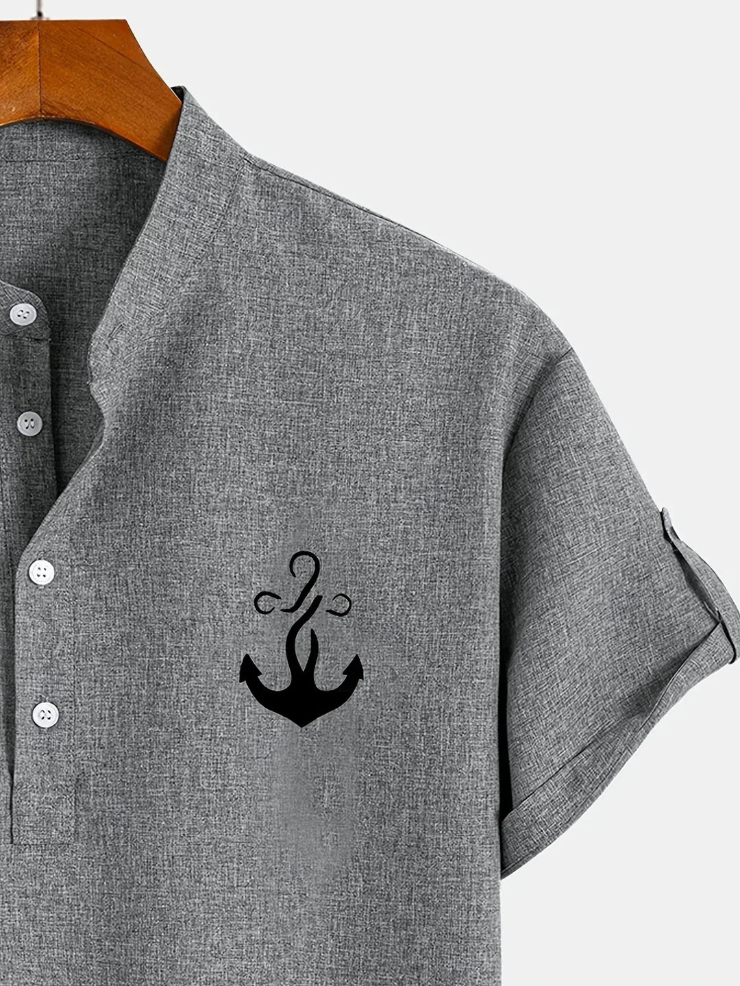 Oliver – Trendy short sleeve shirt with stand-up collar