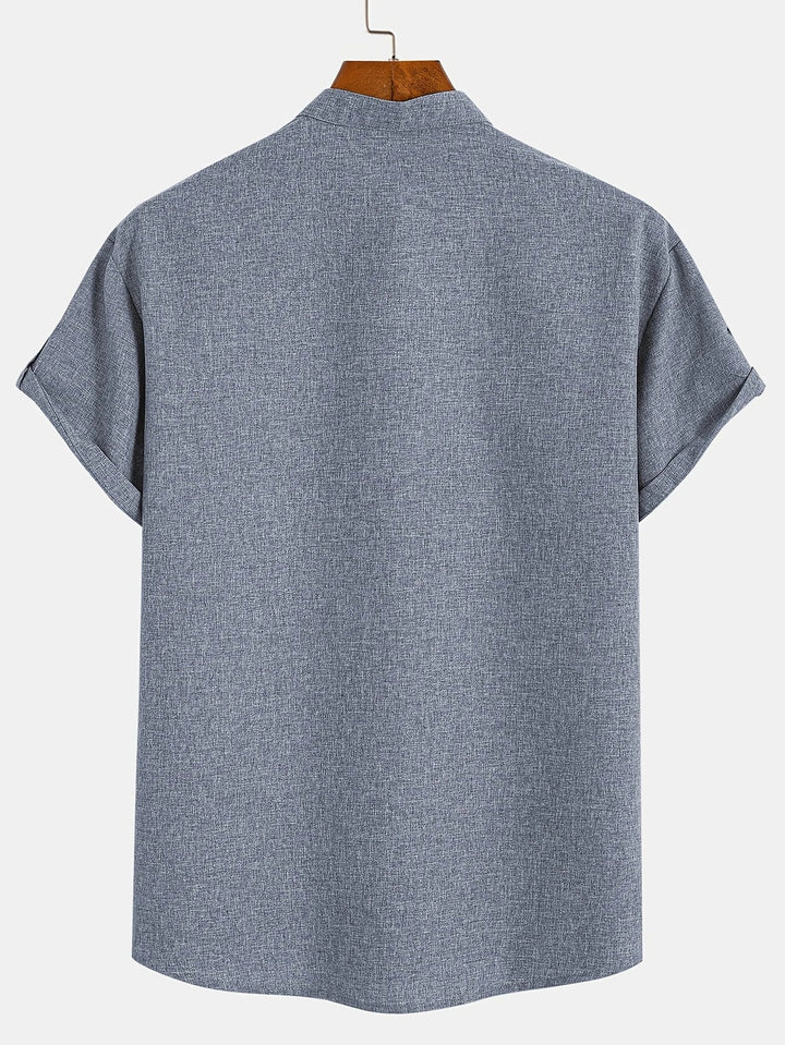 Oliver – Trendy short sleeve shirt with stand-up collar