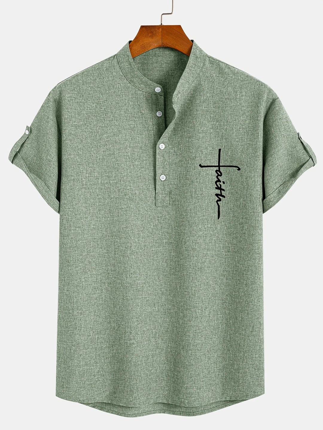 Oliver – Trendy short sleeve shirt with stand-up collar