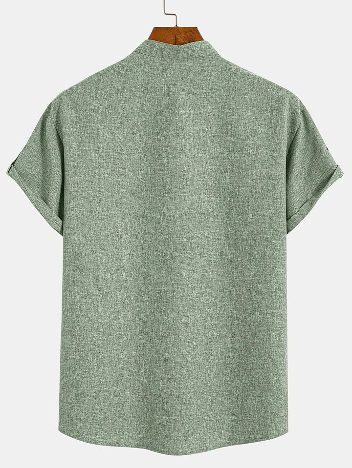 Oliver – Trendy short sleeve shirt with stand-up collar