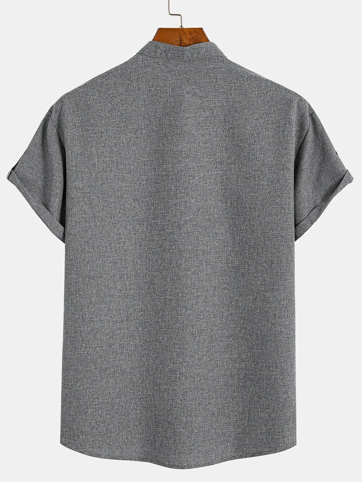 Oliver – Trendy short sleeve shirt with stand-up collar