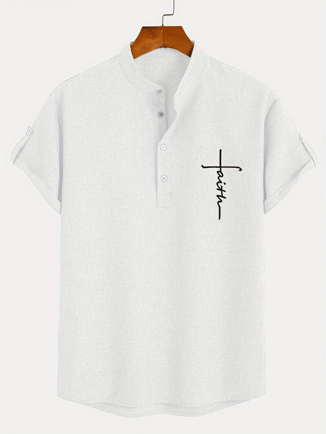 Oliver – Trendy short sleeve shirt with stand-up collar