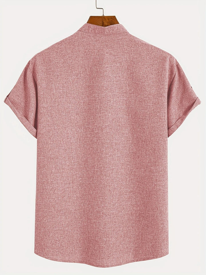 Oliver – Trendy short sleeve shirt with stand-up collar