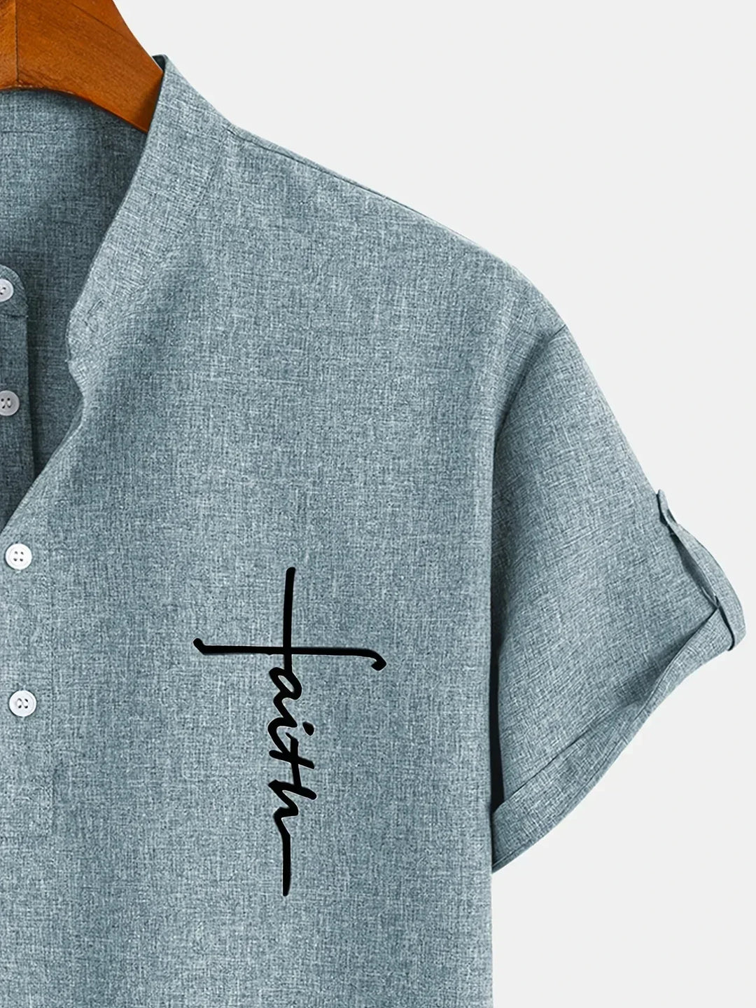 Oliver – Trendy short sleeve shirt with stand-up collar