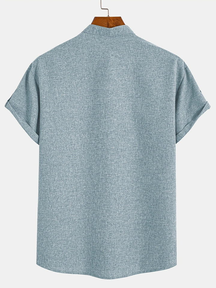 Oliver – Trendy short sleeve shirt with stand-up collar