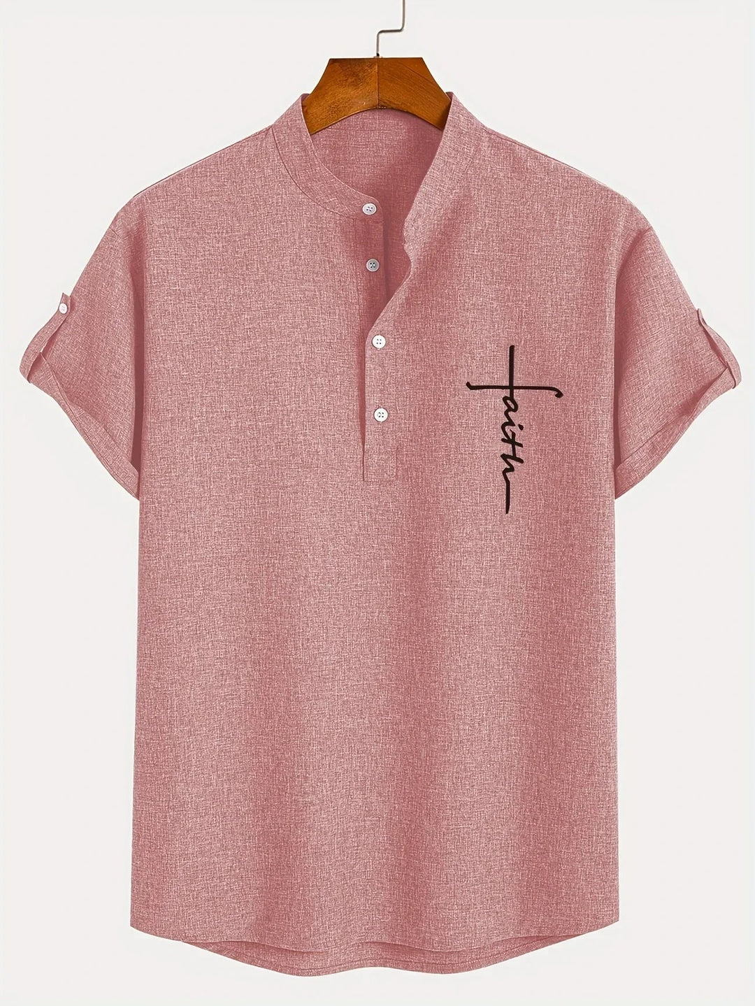 Oliver – Trendy short sleeve shirt with stand-up collar