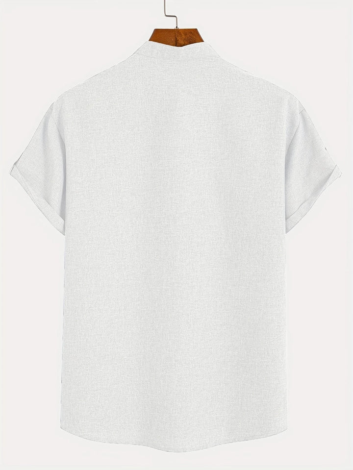 Oliver – Trendy short sleeve shirt with stand-up collar