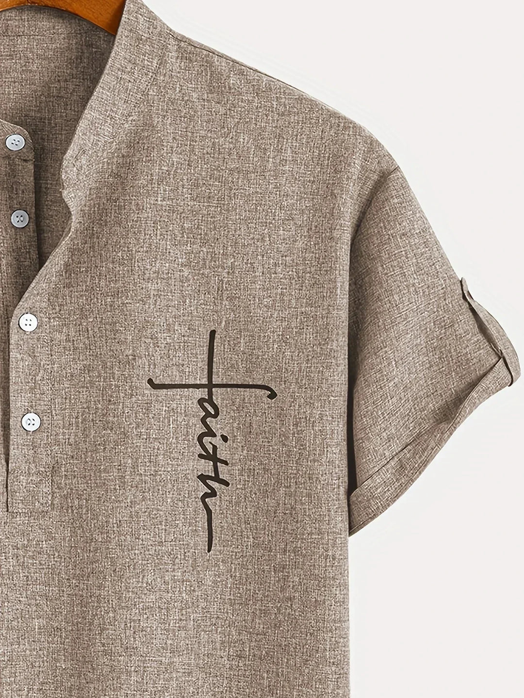 Oliver – Trendy short sleeve shirt with stand-up collar